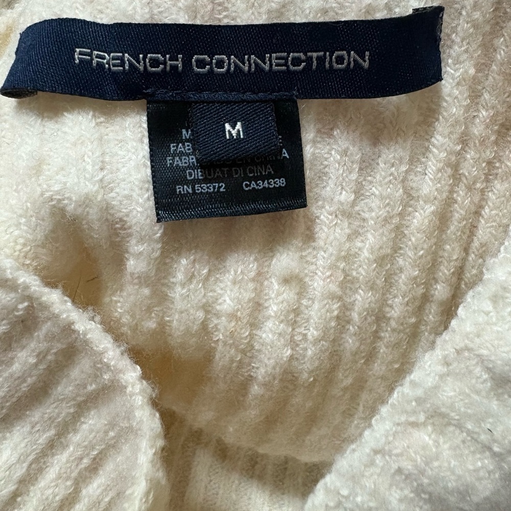 French Connection Vhori Mock Neck Sweater In Oatmeal Mel Women’s Size Medium - Picture 4 of 12
